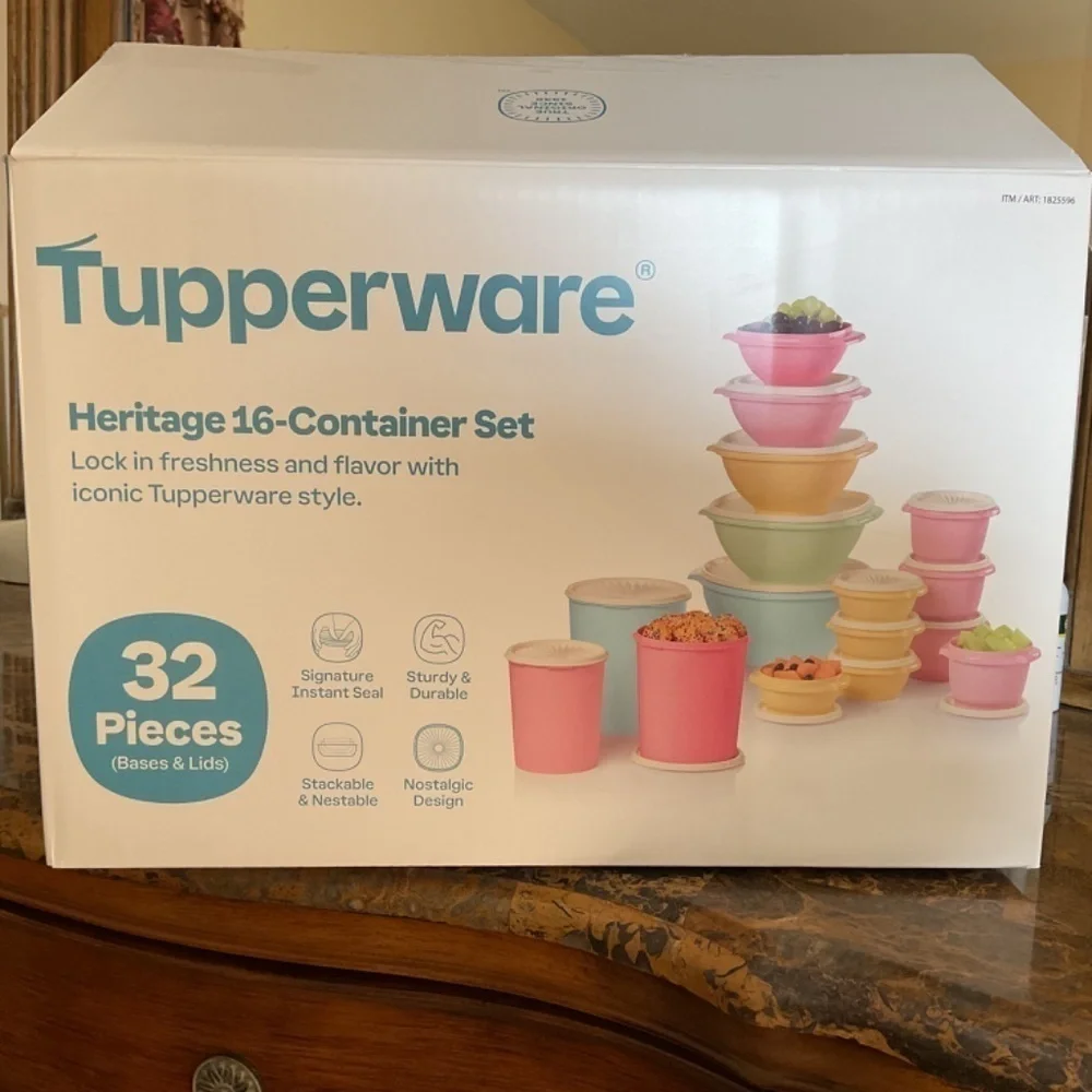New with box Tupperware Heritage Collection 32 Piece Food Storage Container Set